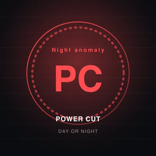 Power cut anomaly emblem — Day or night