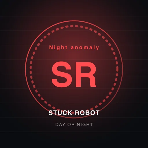 Stuck robot anomaly emblem — Day or night